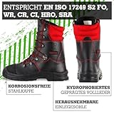 Forststiefel Kettensägen Schnittschutzstiefel Waldarbeiterstiefel Leder Forst Schnürstiefel - 2