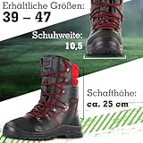 Forststiefel Kettensägen Schnittschutzstiefel Waldarbeiterstiefel Leder Forst Schnürstiefel - 4