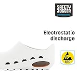 Oxypas Safety Jogger Arbeitsschuhe Damen – Antistatische und rutschfeste Sicherheitsschuhe Herren, Leichter Clog für Medizin, Pflege und Gastro, Antibakteriell, Weiss, EU 39/40 - 3