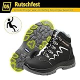 ZSDZSZ Winter Sicherheitsschuhe Herren Damen S3 Wasserdicht Arbeitsschuhe Stahlkappe Schutzschuhe Warm Gefütterte Sicherheitsstiefel rutschfeste Arbeitsstiefel,Schwarz,42 EU - 6