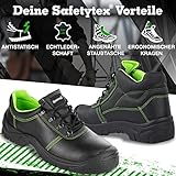 SAFETYTEX Sicherheitsschuhe S3 Stahlkappe Leder Arbeitsschuhe schwarz Schnürstiefel Halbschuhe leicht ergonomisch rutschhemmend, Halbschuh, 41 - 6