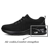 YisiNP Arbeitsschuhe Stahlkappe Sicherheitsschuhe Damen und Herren Sommer Sportlich Atmungsaktiv Turnschuhe, 9191 Schwarz, 42EU - 5