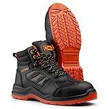 Sicherheitsstiefel Herren S3 SRC Sicherheit Stiefel Verbundstoff Kappe Und Kevlar Zwischensohle Atmungsaktiv Leicht Arbeitsschuhe Metallfrei Knöchelhoch Luftdurchlässige 8844 Black Hammer (43 EU) - 4