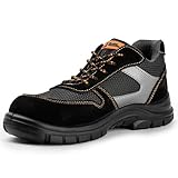 BLACK HAMMER Sicherheitsschuhe Herren Verbundstoff Kappe Und Kevlar Zwischensohle Atmungsaktiv Leicht Arbeitsschuhe Metallfrei Knöchelhoch Reflektierende Wanderschuhe S1P SRC 1997 (43 EU,Schwarz) - 7