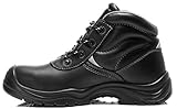 JORI 16111 Basic Compo Mid S3 Herren und Damen Arbeits & Sicherheitsschuhe, Leder Sicherheitsstiefel S3, SRC, Schnürung, Kunststoffkappe, Metallfreier Durchstrittsschutz Schwarz (Schwrz), EU 44 - 4