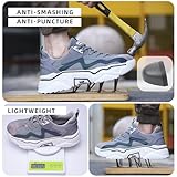 Annvia Sicherheitsschuhe Damen S1 Leicht Sneaker Arbeitsschuhe Herren Sportliche Stahlkappenschuhe Atmungsaktiv rutschfeste Schutzschuhe mit Stahlkappen weiß Grau größe 34 - 5
