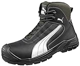Puma Safety Shoes Cascades Mid S3 HRO SRC, Puma 630210-202 Unisex-Erwachsene Sicherheitsschuhe, Schwarz (schwarz/weiß 202), EU 43