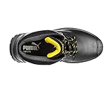 Puma Safety Shoes Borneo Black Mid S3 HRO SRC, Puma 630411-202 Unisex-Erwachsene Sicherheitsschuhe, Schwarz (schwarz/gelb 202), EU 44 - 4