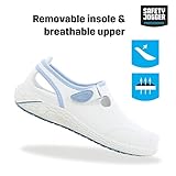 SAFETY JOGGER Arbeitsschuhe Damen Oxypas – LINA – Leichter, Bequemer Sicherheitsschuh mit Klettverschluss, ideal für Pflege, Küche oder Innenbereich, rutschfest, 42 EU Blau - 2