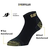 Caterpillar 6 Paar CAT Sneaker Herren-Arbeitsschutzsocken, doppelte Verstärkung an Zehen und Ferse, hochwertige Garne, Baumwollschwamm (Schwarz, 39-42) - 2