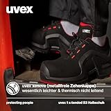 Uvex 1 – Arbeitsschuhe – Sicherheitsschuhe S3 SRC ESD – leicht & rutschfest – mit Schuhbeutel – Rot-Schwarz – 43 - 6